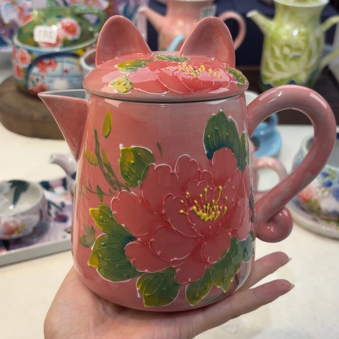 景德镇手绘高温釉下彩陶瓷茶具