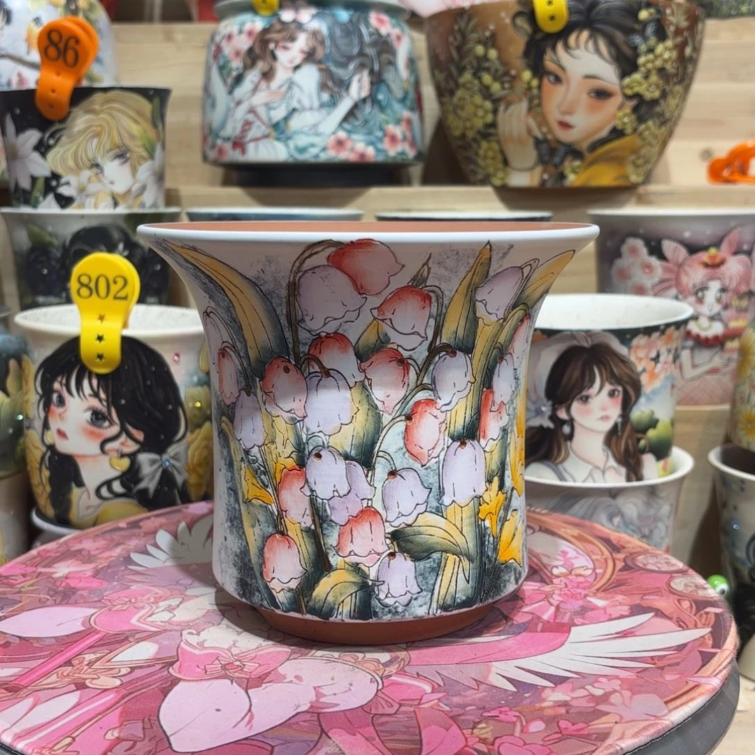 景德镇手绘花盆陶瓷16/14