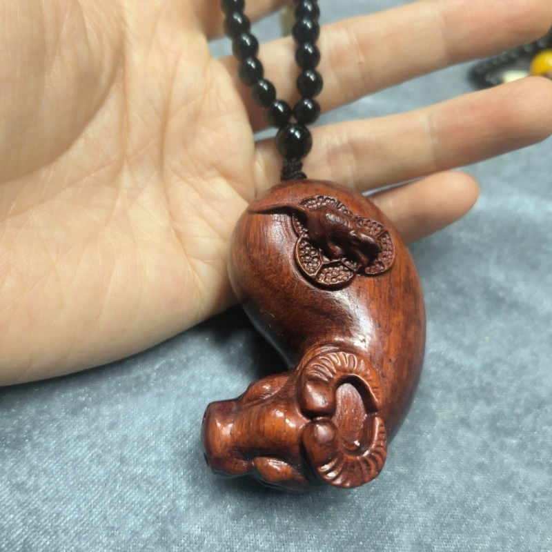 紫檀木【十二生肖牛】手把件实木雕刻摆件装饰品文玩手把件