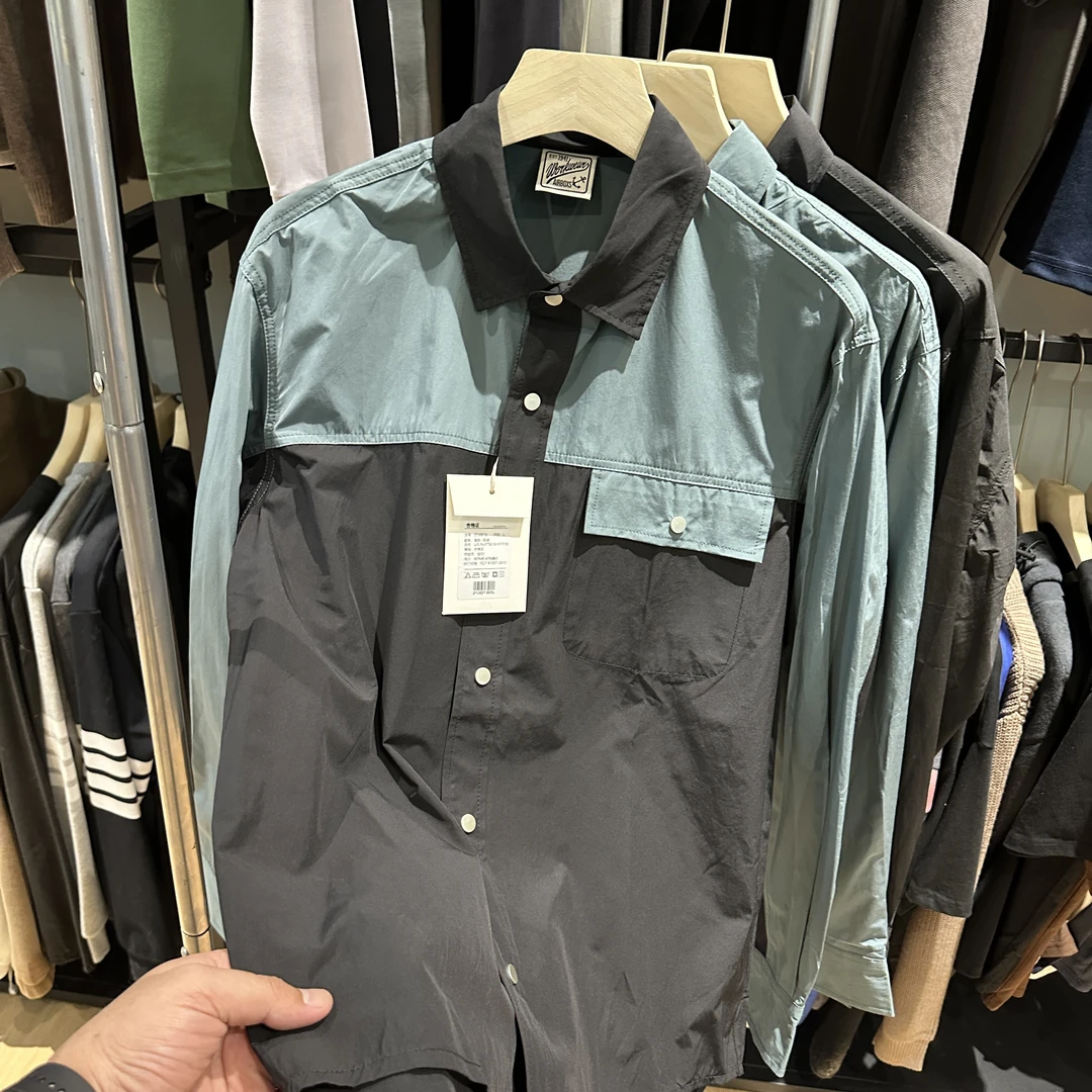 都市通勤日版春秋棉锦户外薄款单层男子拼接长袖衬衫式夹克#0213