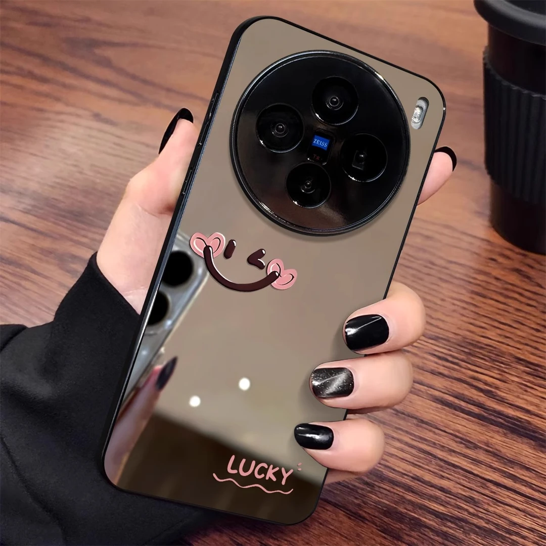 爱心笑脸适用vivox200promini手机壳x100新款x90镜面高级s20/19