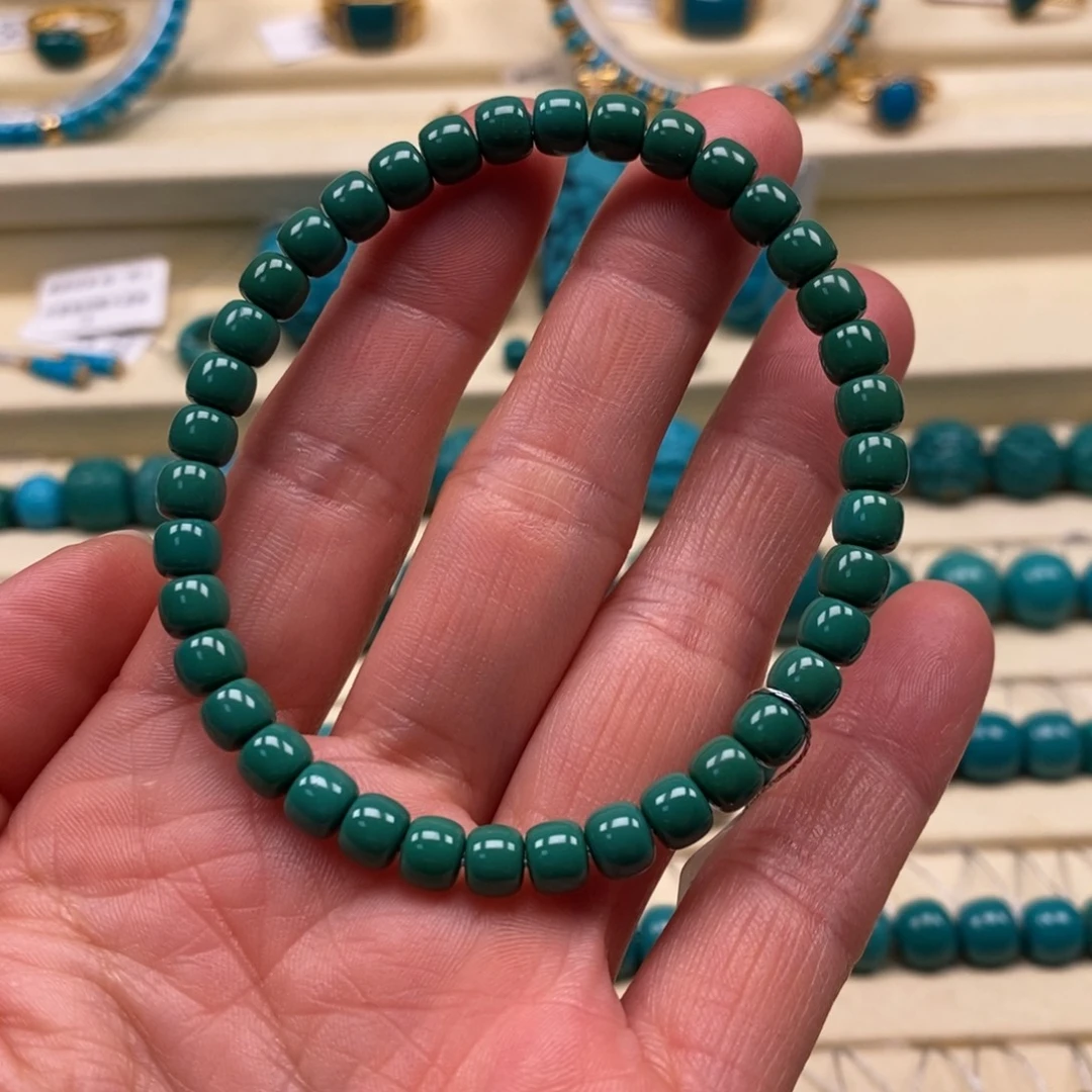 绿松石未镶嵌珠宝奇石直径5.5老型单圈