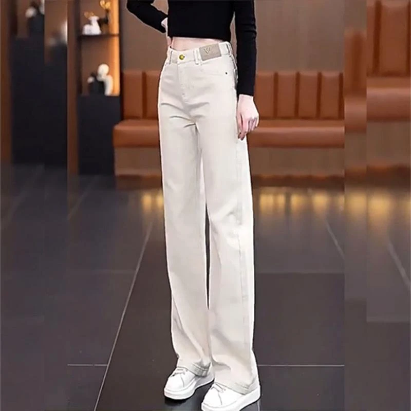 杜拉妮牛仔窄版直筒裤女2025新款春夏休闲时尚显瘦今年流行长裤子