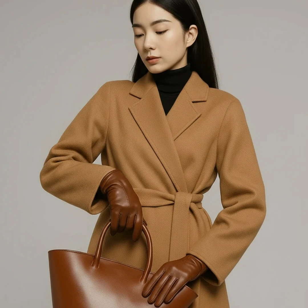 小羊皮真皮手套女士冬季加绒加厚触屏保暖开车简约时尚