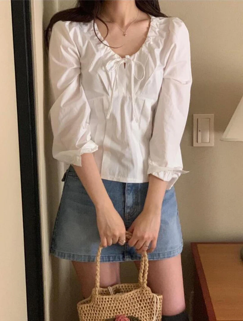 壹韩国东大门女装2025春季新款衬衫女914e