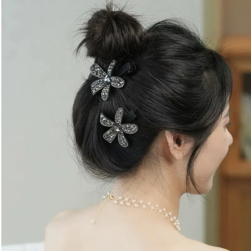 鸭嘴夹女法式日韩边夹千金风发夹气质头饰满钻韩系