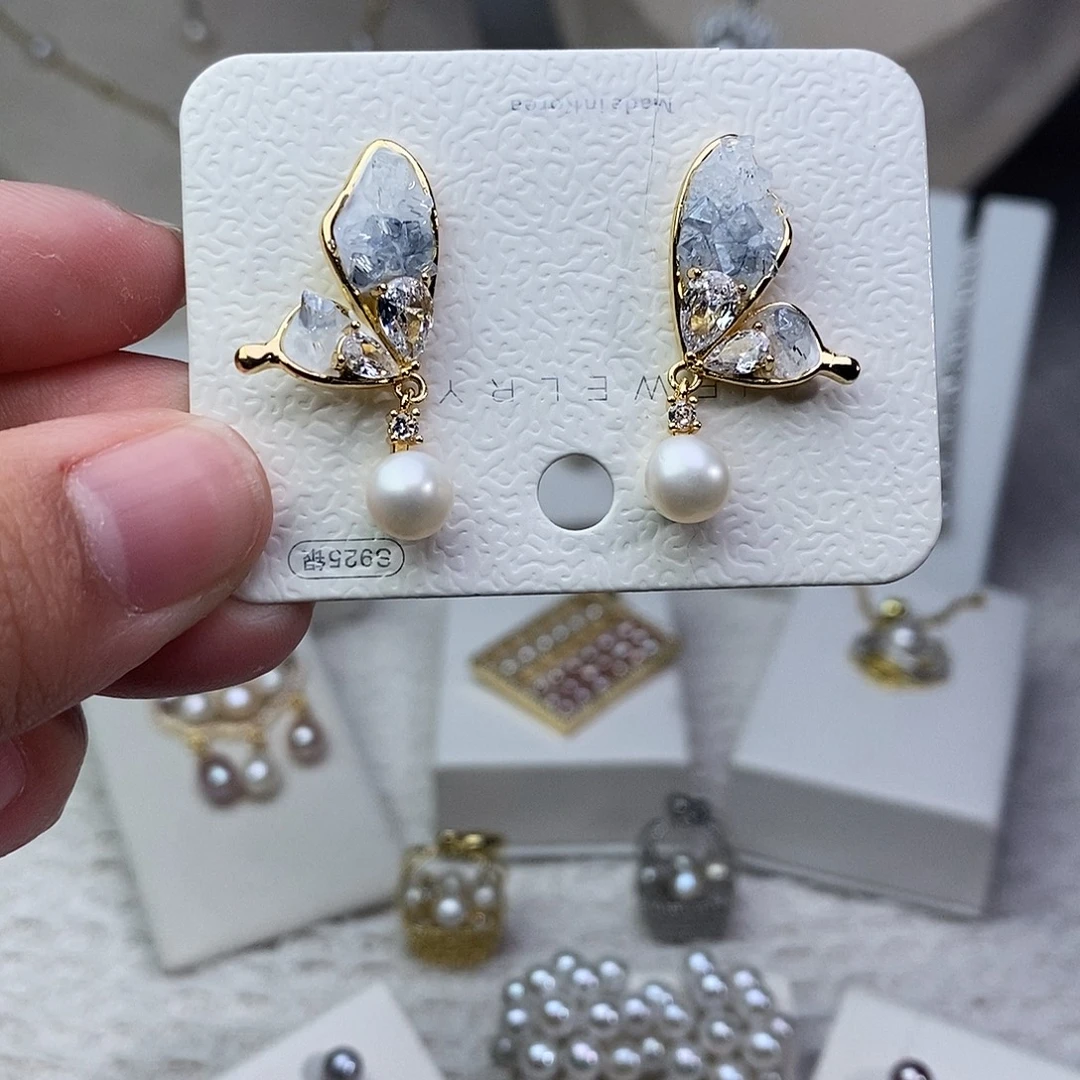 耳饰淡水珍珠银S925镶嵌