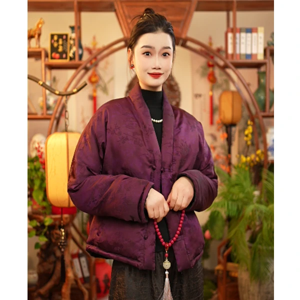 【董小姐】！宠粉福利！新款时尚真丝提花香云纱鹅绒服外套女