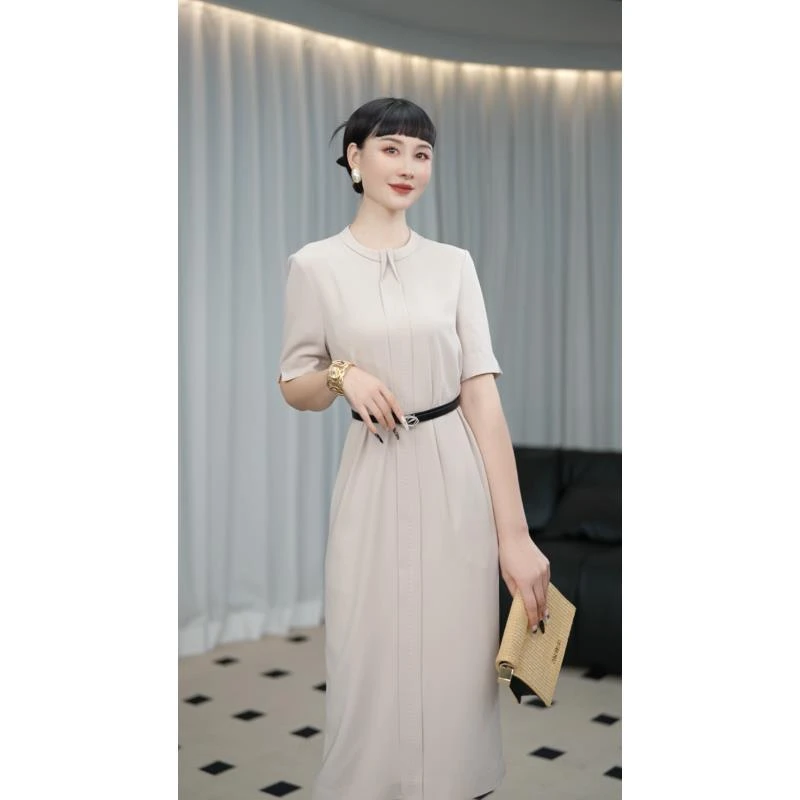 《云栖雅韵》-鹿歌时尚气质中长款连衣裙H5201LA0425