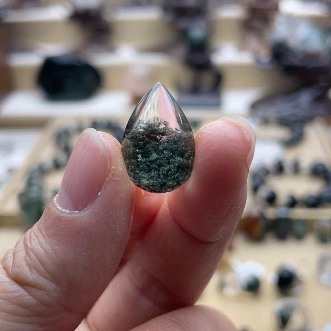 未镶嵌颈饰水晶绿幽灵聚宝盆水滴