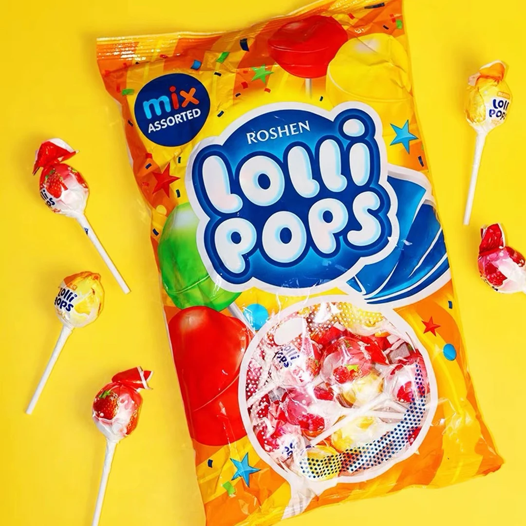 （南瓜姐姐）乌克兰进口如胜棒棒糖水果乳酸味混合口味460克/袋