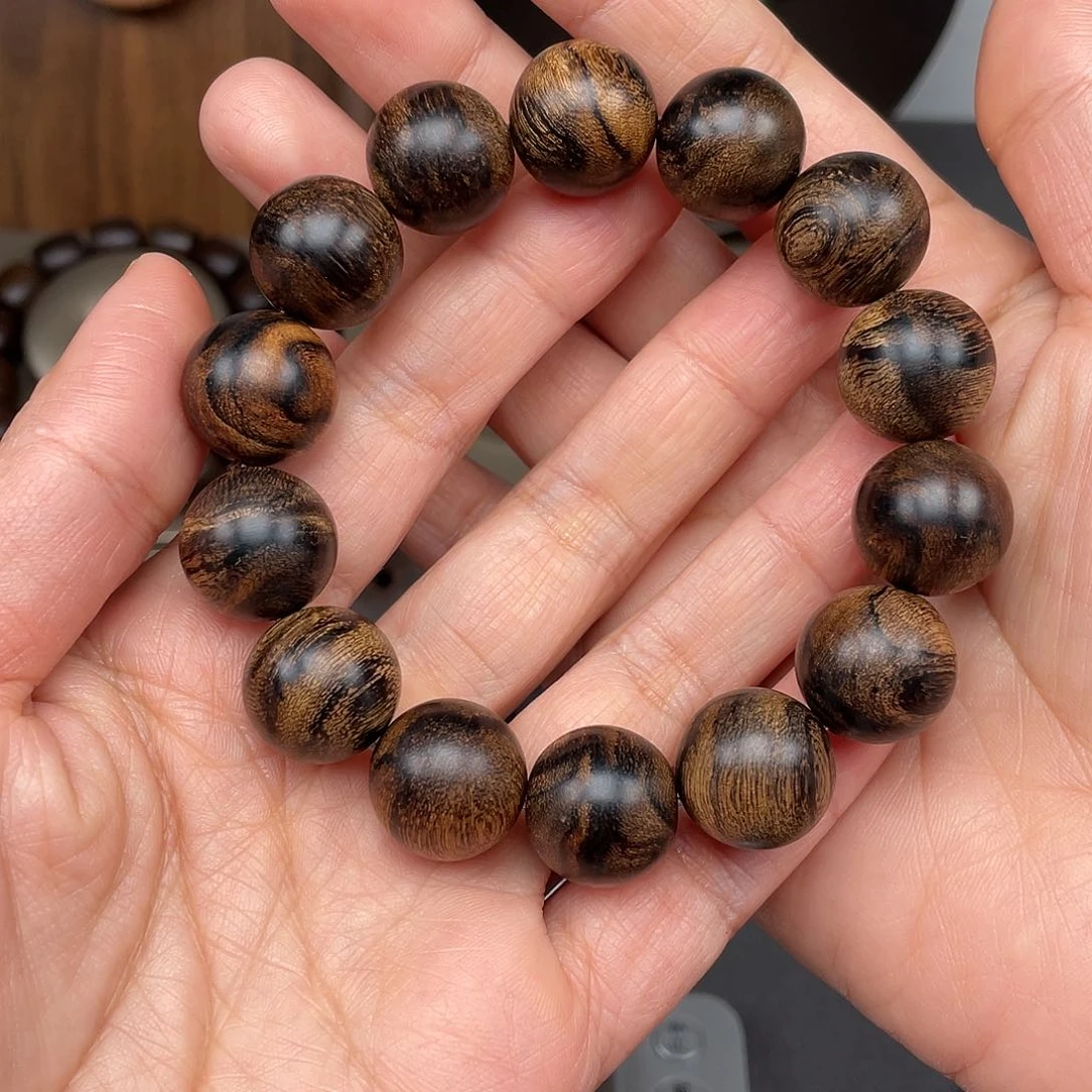 沉香手串煤*罐越南芽庄白棋虎皮瘿子瘤疤