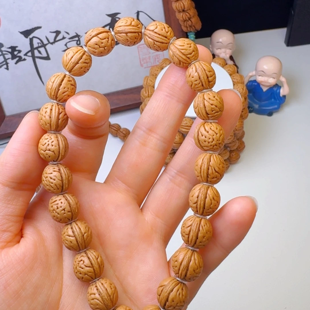 桃核手串11一线脐密纹