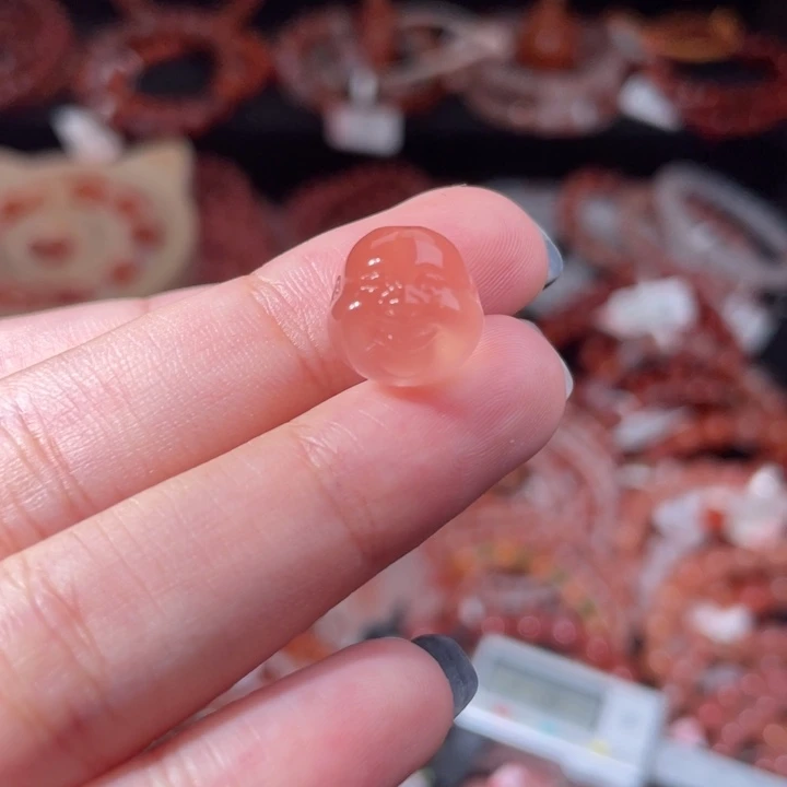 南红玛瑙未镶嵌弥佛头单珠2220