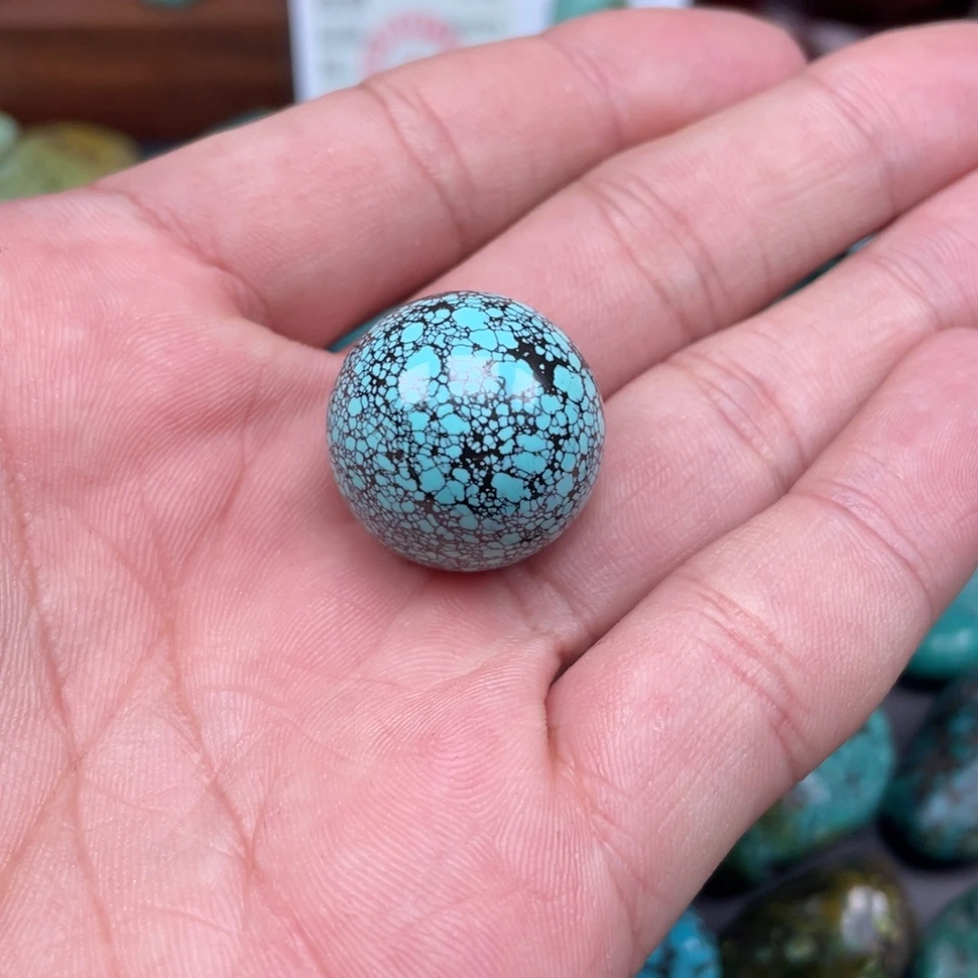 断***方绿松石未镶嵌圆珠1