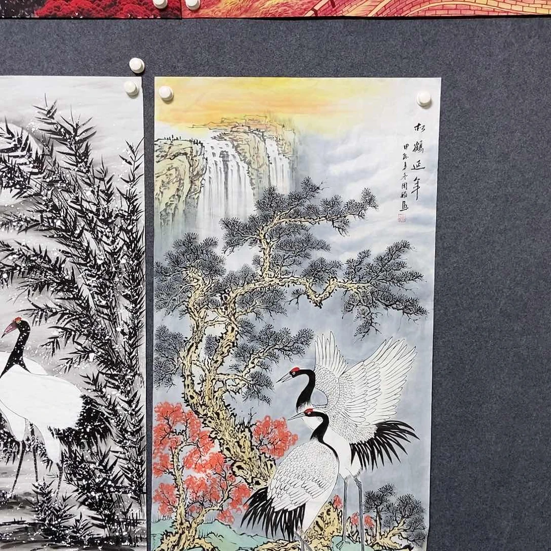 国画种****菜四尺花鸟一副