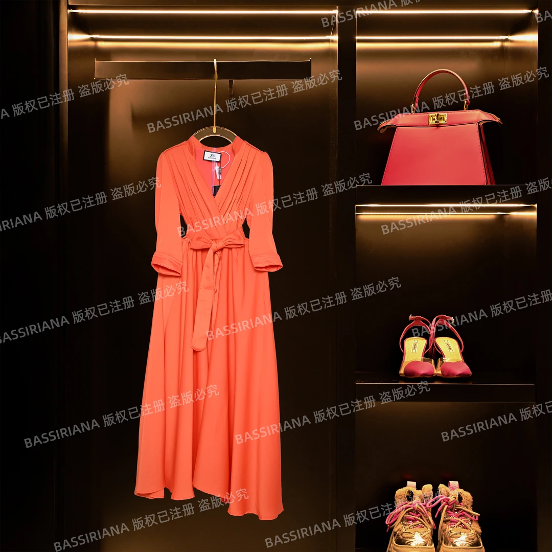 【BASSIRIANA】法式气质女神范连衣裙2023新款时尚长裙210852
