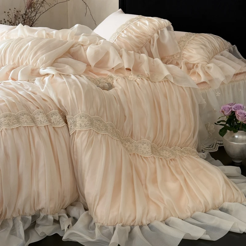 慕逸【星光琉璃】纯棉床盖款四件套140支全棉法式公主风床上用品