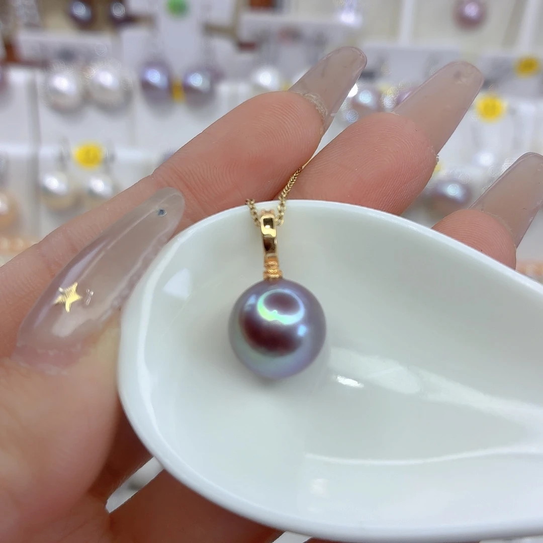 银S925镶嵌淡水珍珠颈饰