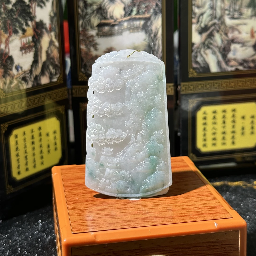5055-天然翡翠-飘花山水
