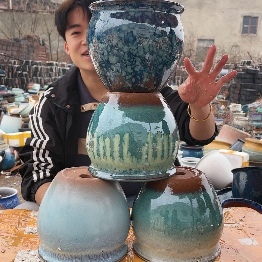 宜兴紫砂粗陶花盆