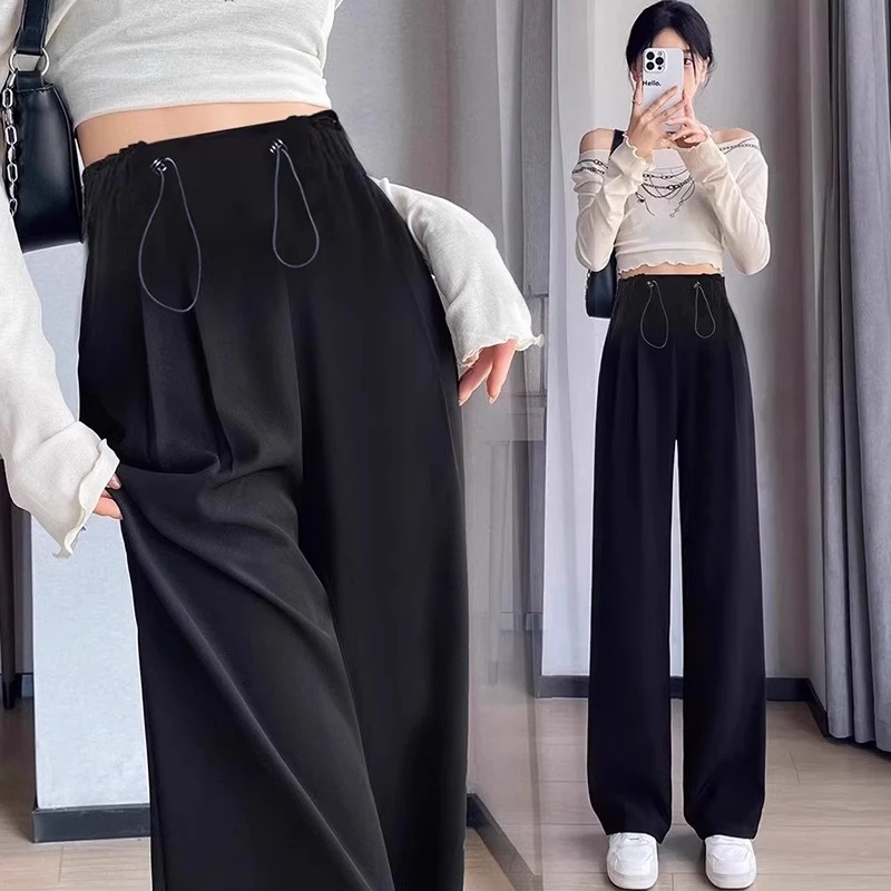 孕妇阔腿裤春秋新款垂感外穿休闲裤职业西装裤产前产后两穿孕妇裤