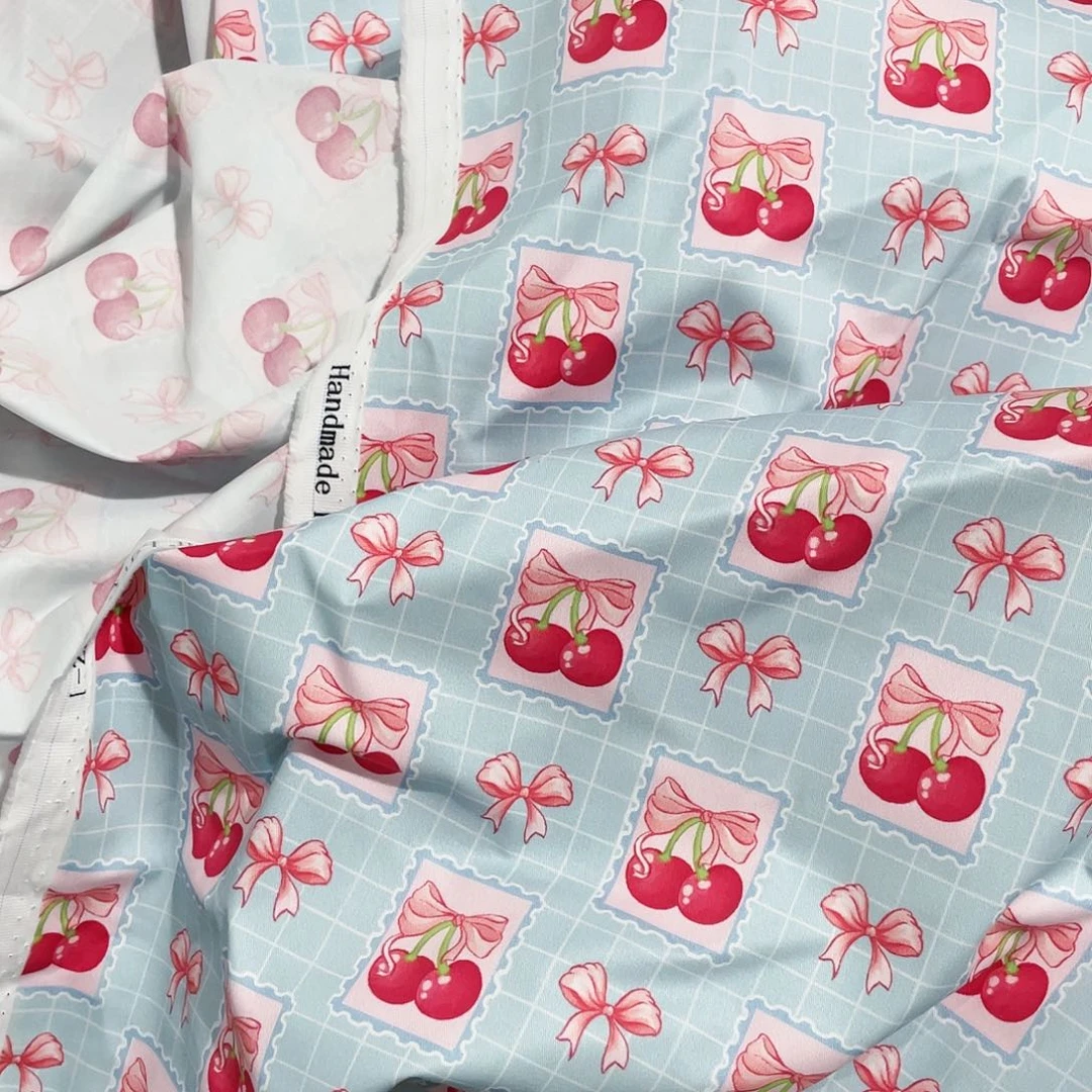 是**呀一米价纯棉50支加密细斜纹1.5米宽果子布艺小块