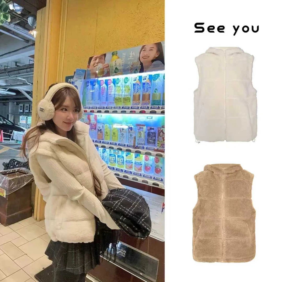 秋冬羊羔绒咩咩 小泰迪摇粒绒加厚加绒马甲背心上衣外套X2028