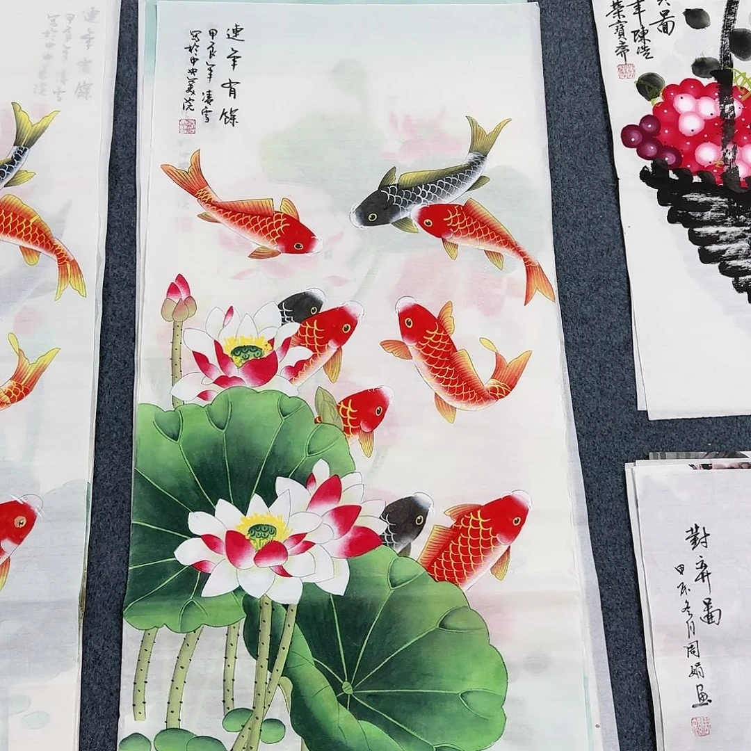 国画尺寸50X100手绘作品