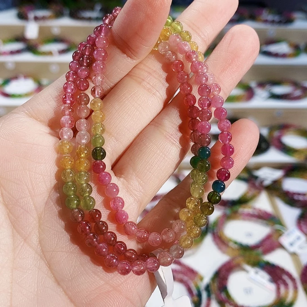 碧玺手链未镶嵌G2010三圈颜色微差