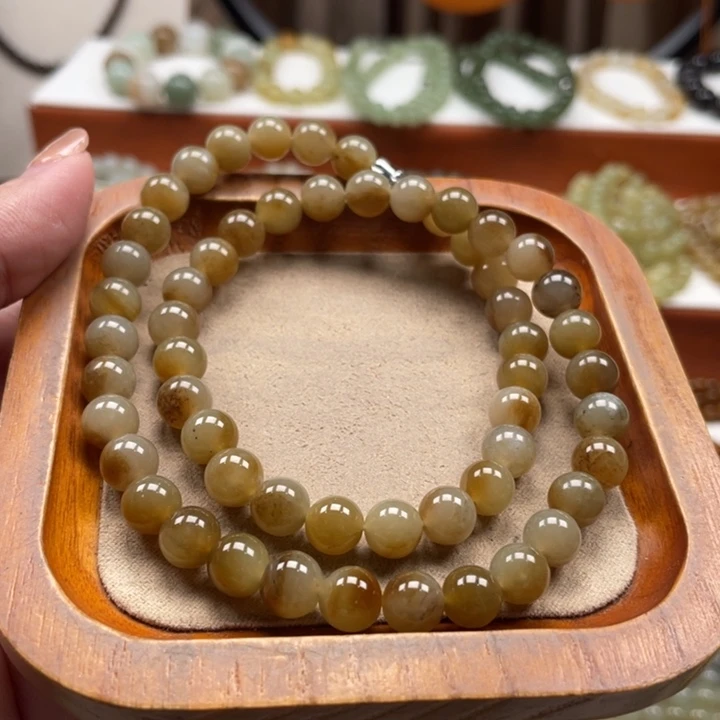 和田玉未镶嵌颈饰珠串8mm