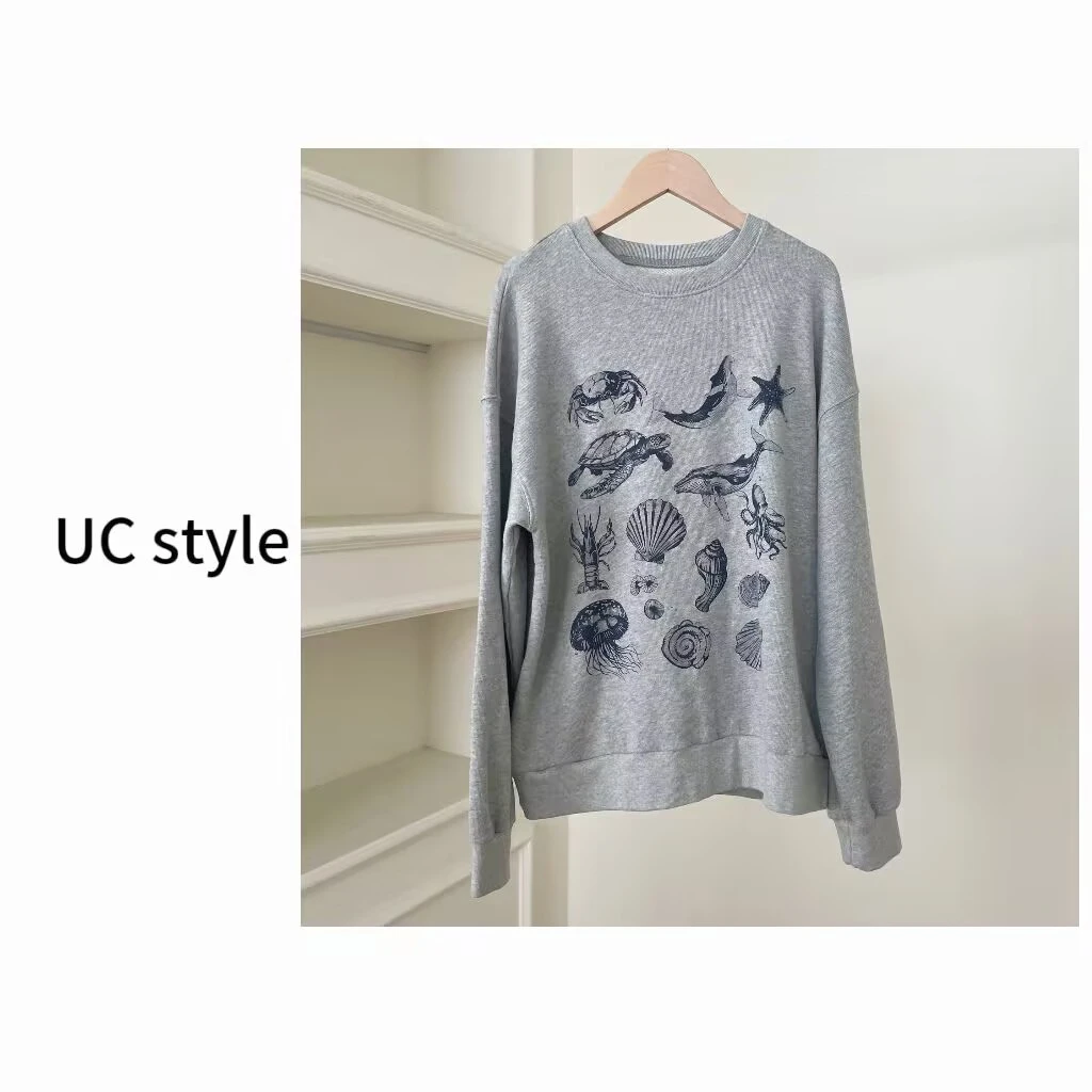 【UC STYLE】A8673海底世界百搭卫衣穿S码