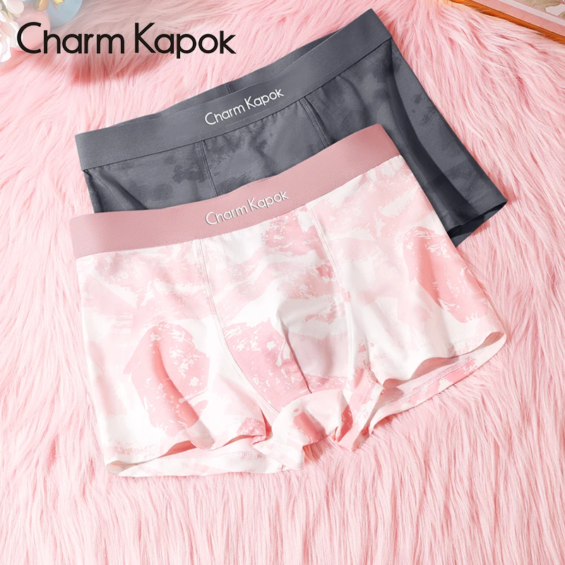 Charm Kapok猛男粉内裤10A抗菌纯棉100%全棉裆印花男四角裤送男友