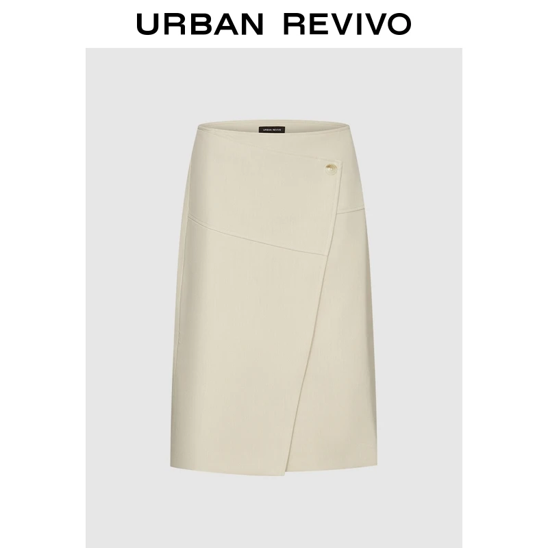 UR2025春季新款女装时尚气质通勤不对称设计A字半裙UIS550003