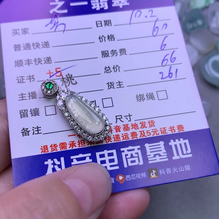 颈饰银S925镶嵌翡翠芳*