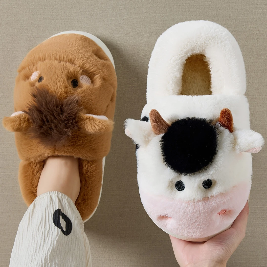 安尚芬 新款打工人职场女棉鞋情侣冬季可爱牛马保暖居家男棉拖鞋