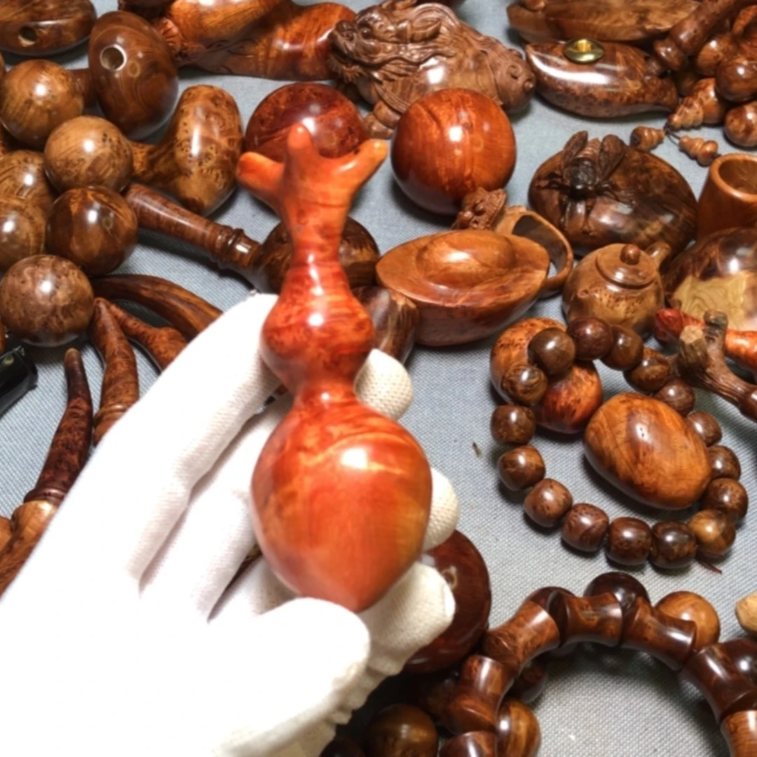 【闪购商品】木麻梨疙瘩火琉璃摆件