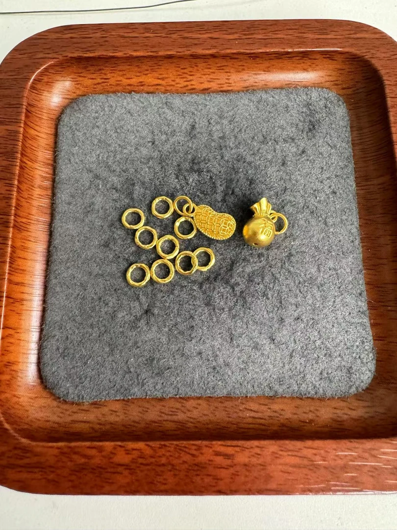 足金999 卡5盘缠福袋花生吊坠