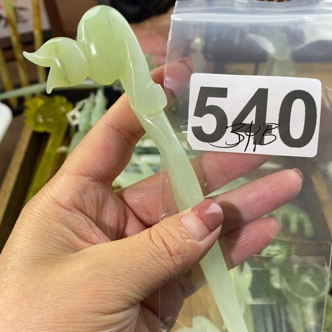 蛇纹石玉玉簪合金含*