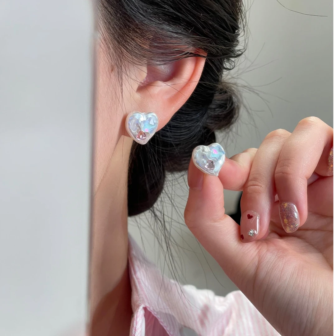 爱心耳环原创设计温柔气质时尚轻奢高级感耳环R2868