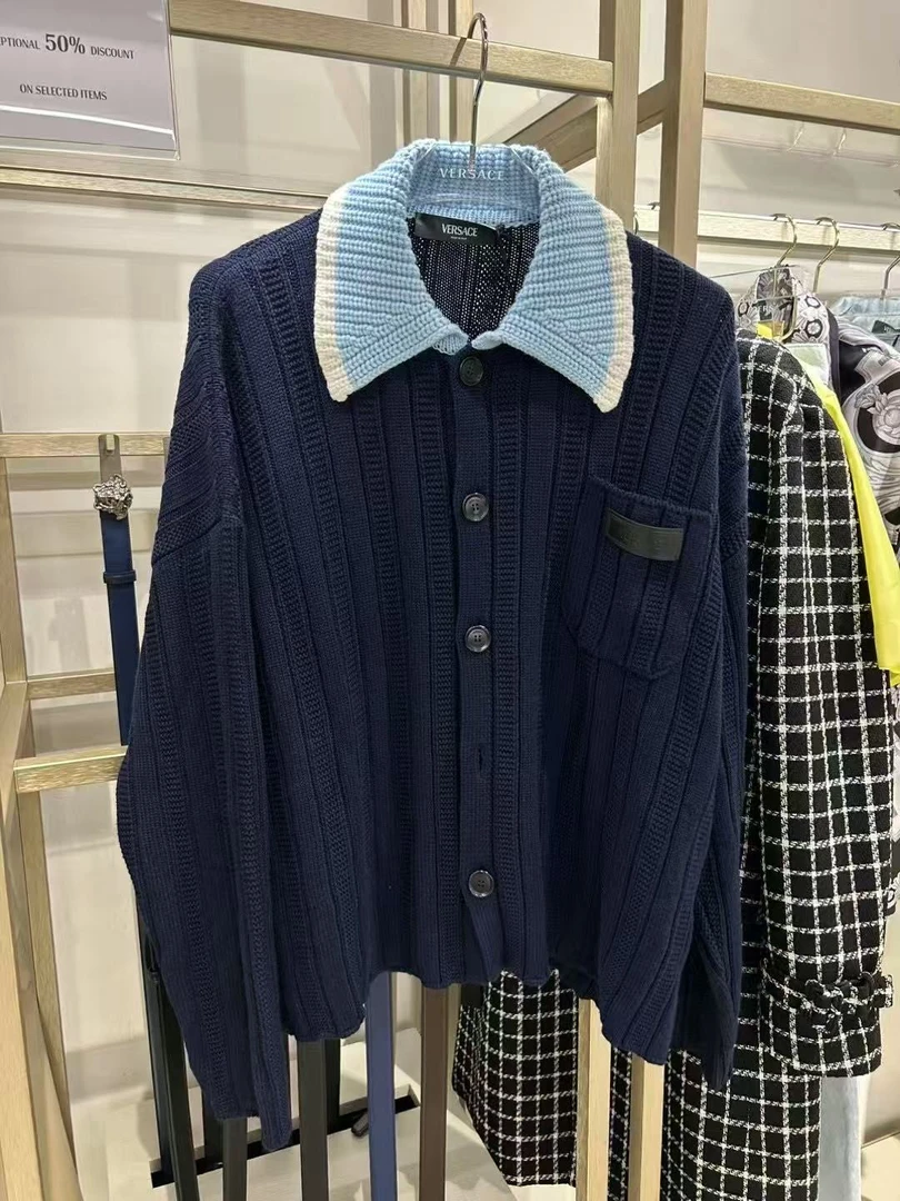 未使用 VERSACE/范思哲 全男士拼色针织毛衣