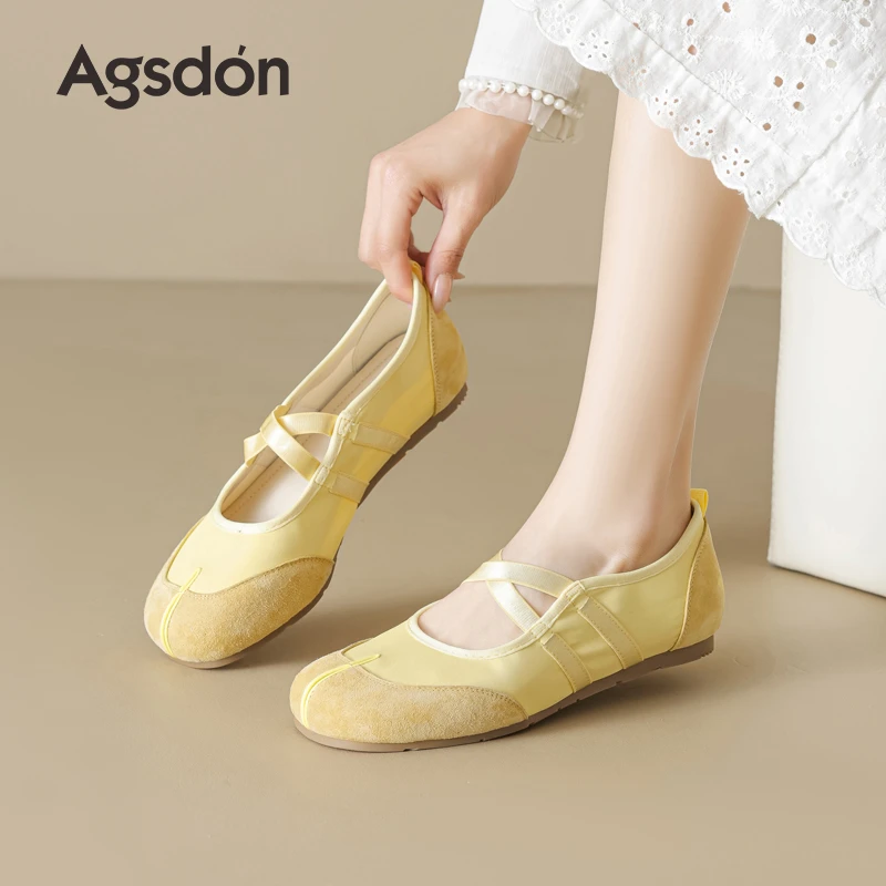 Y奥古狮登芭蕾舞单鞋女2025夏季新款浅口交叉带软底配裙子玛丽珍Y