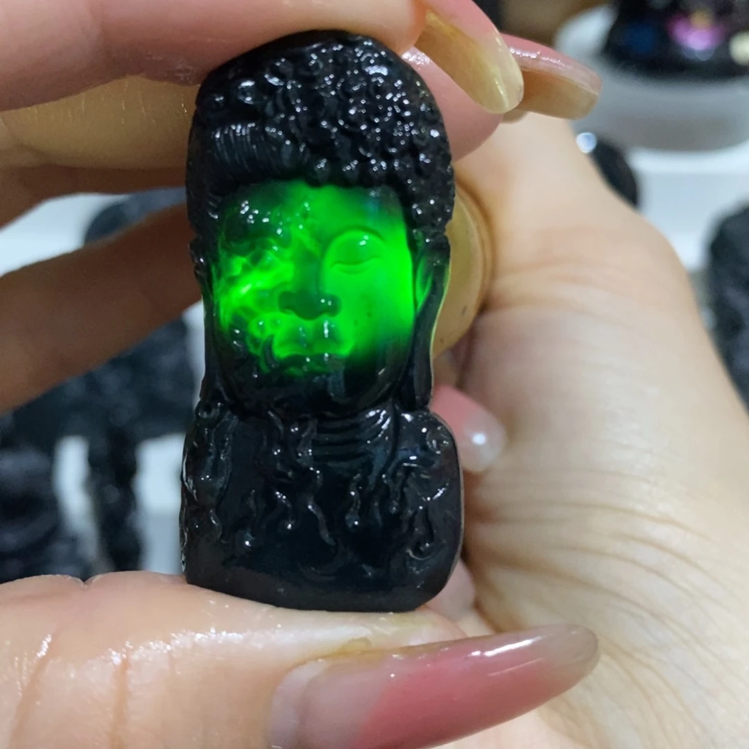 未镶嵌定制翡翠天然缅甸A货墨翠恶魔