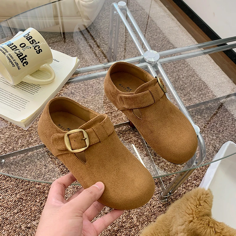 全包内增高勃肯鞋女2025秋季新款复古厚底软底扣带休闲博肯单鞋女