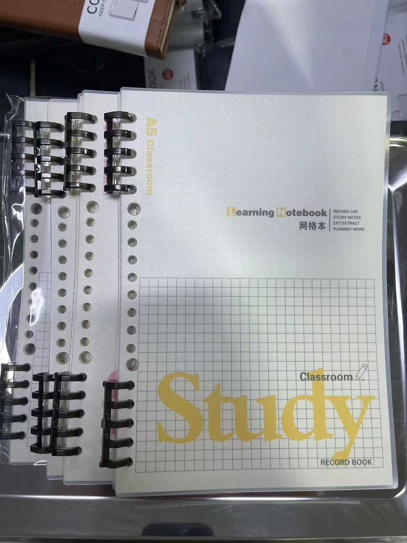 露营适用A5活页可拆卸外壳高颜值学生练习本网格本英语本空白本