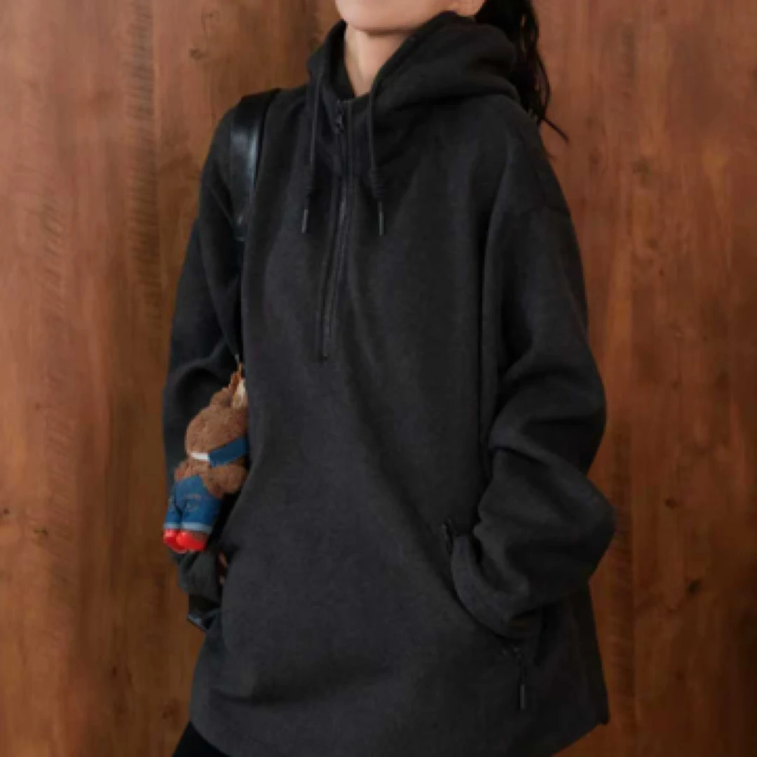 Free&Simple-‘循环热’秋冬款街头风个性时尚抽绳连帽卫衣-BK8681