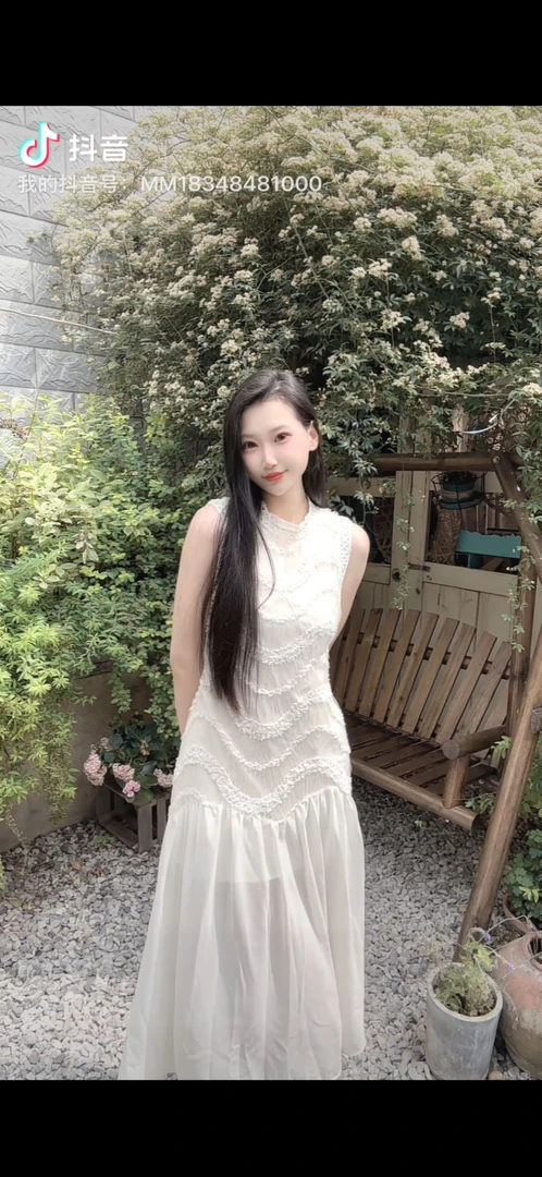 《白月光》定制度假风白色甜美气质显瘦蕾丝连衣裙夏季长裙裙子