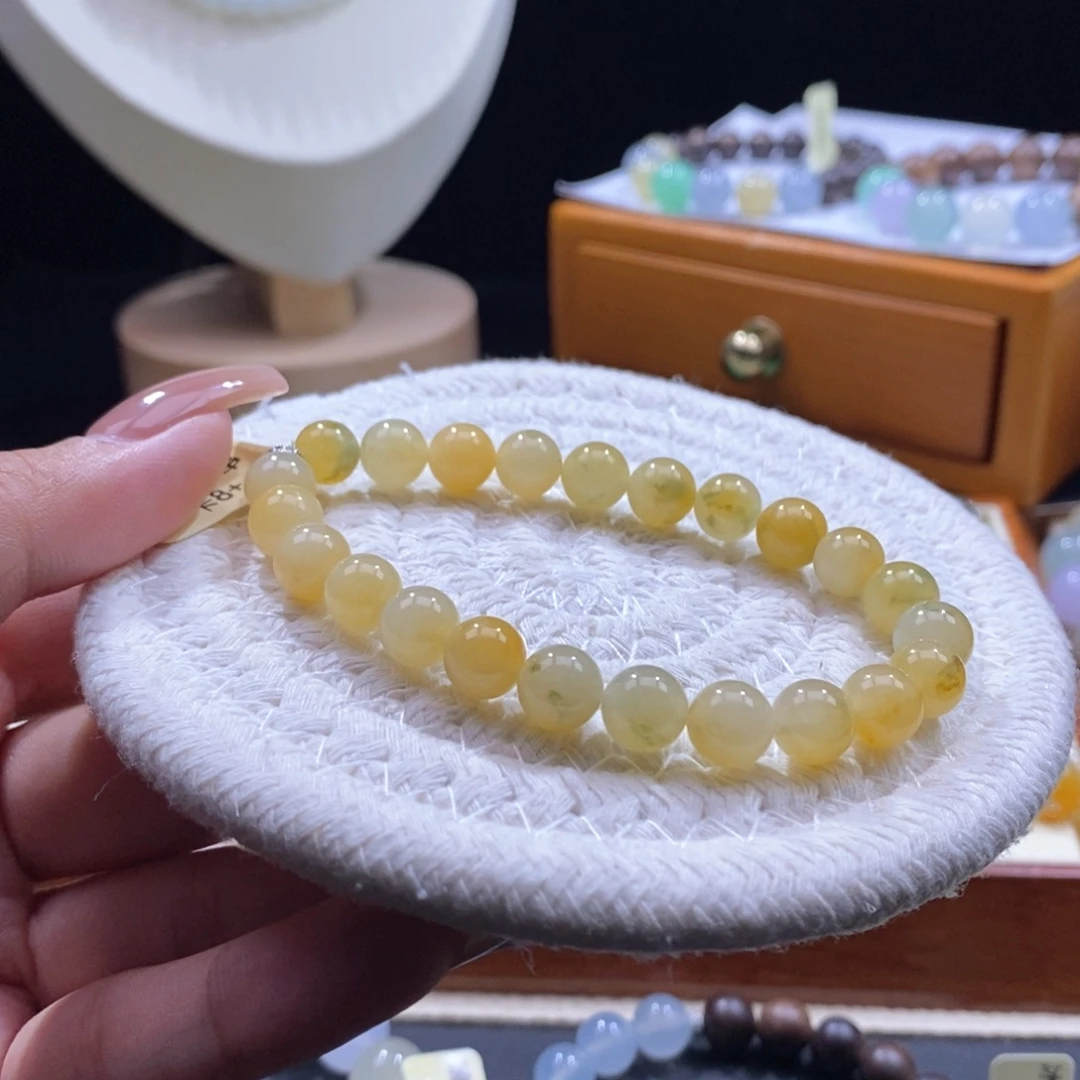 未镶嵌手串翡翠冰黄手串卡8+