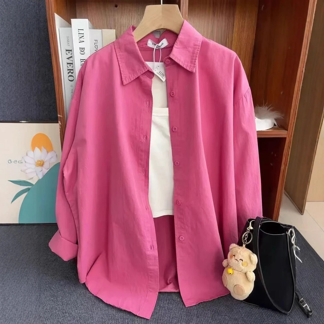 【工厂直销】春秋季新款女装纯棉透气衬衣宽松百搭洋气衬衫小清新