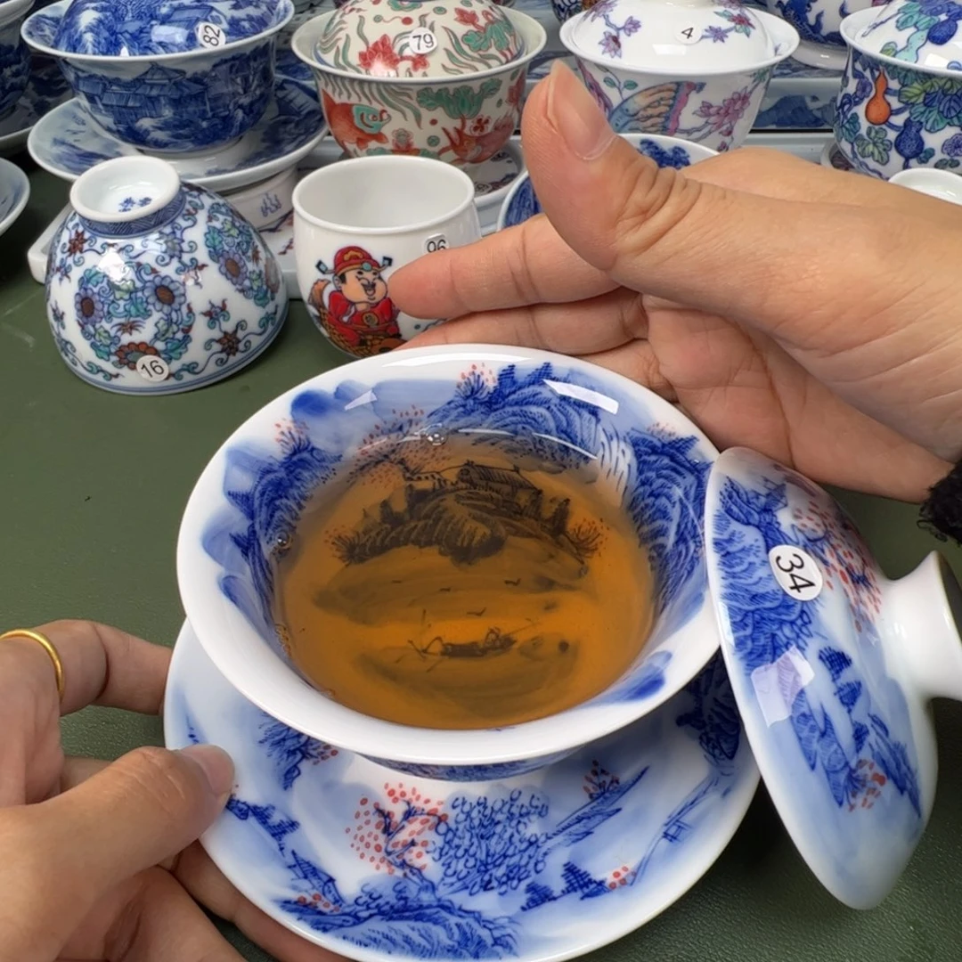 陶瓷景德镇纯手工纯手绘茶具木木34